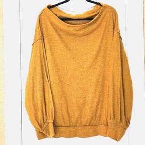 We the Free People Main Squeeze Cottagecore Thermal Top Medium Dark Mustard Gold